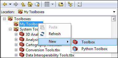 Creating a toolbox in ArcCatalog Creating a toolbox in ArcCatalog